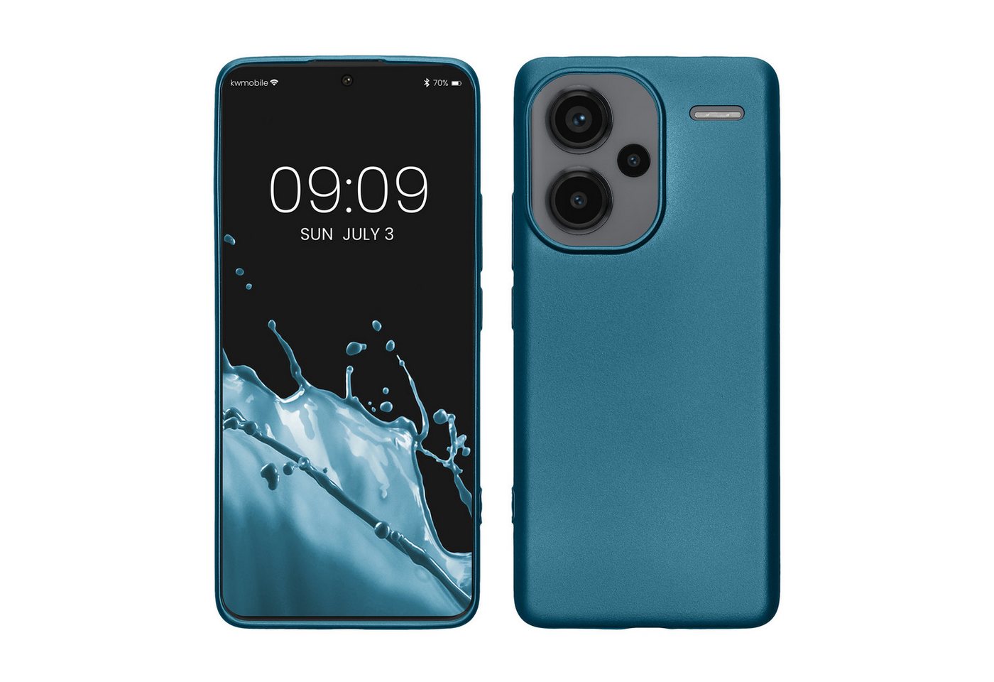 kwmobile Handyhülle Case für Xiaomi Redmi Note 13 Pro+ 5G / Redmi Note 13 Pro Plus 5G, Hülle Silikon metallisch schimmernd - Handyhülle Cover von kwmobile