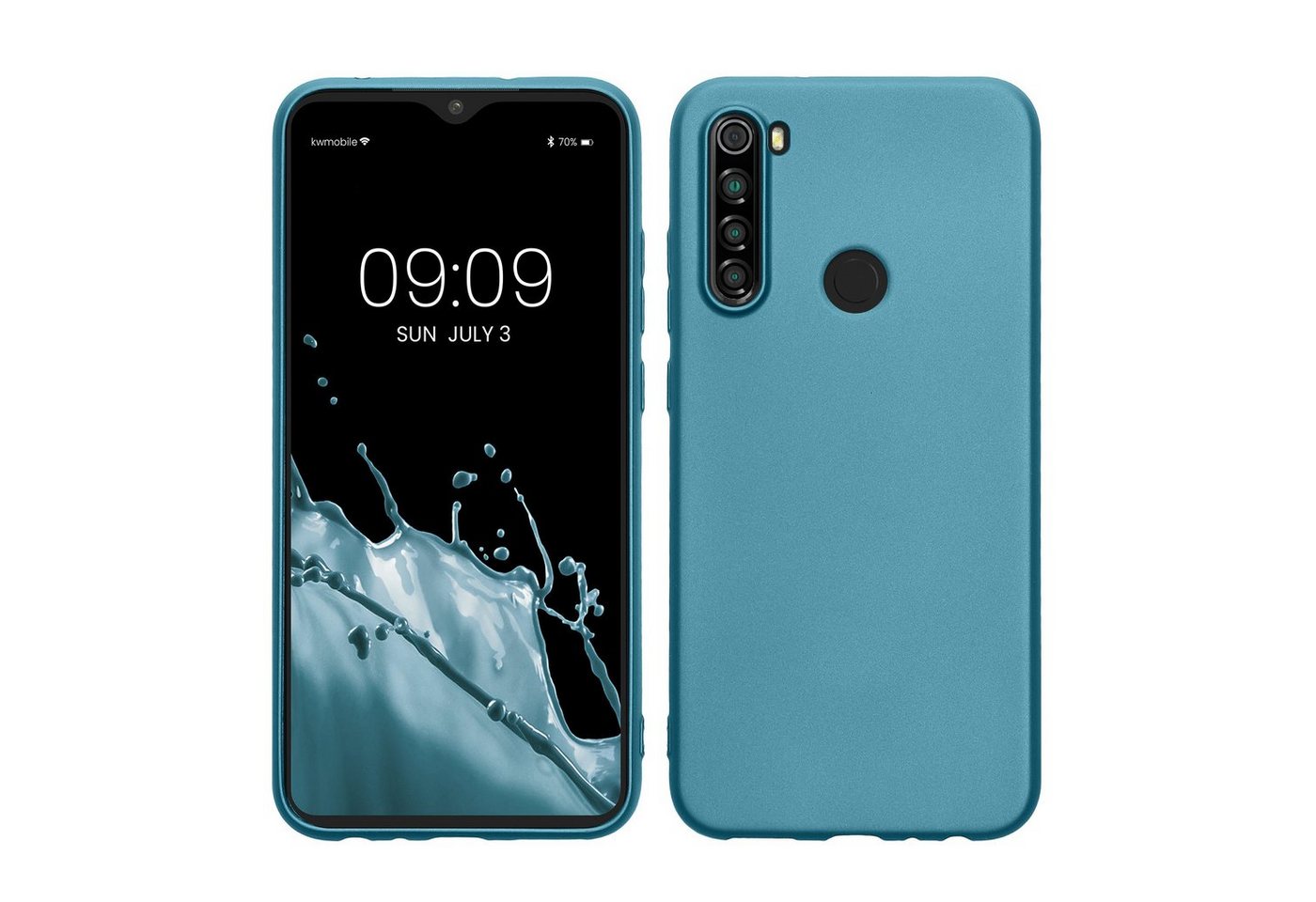 kwmobile Handyhülle Case für Xiaomi Redmi Note 8 (2019 / 2021), Hülle Silikon metallisch schimmernd - Handyhülle Cover von kwmobile