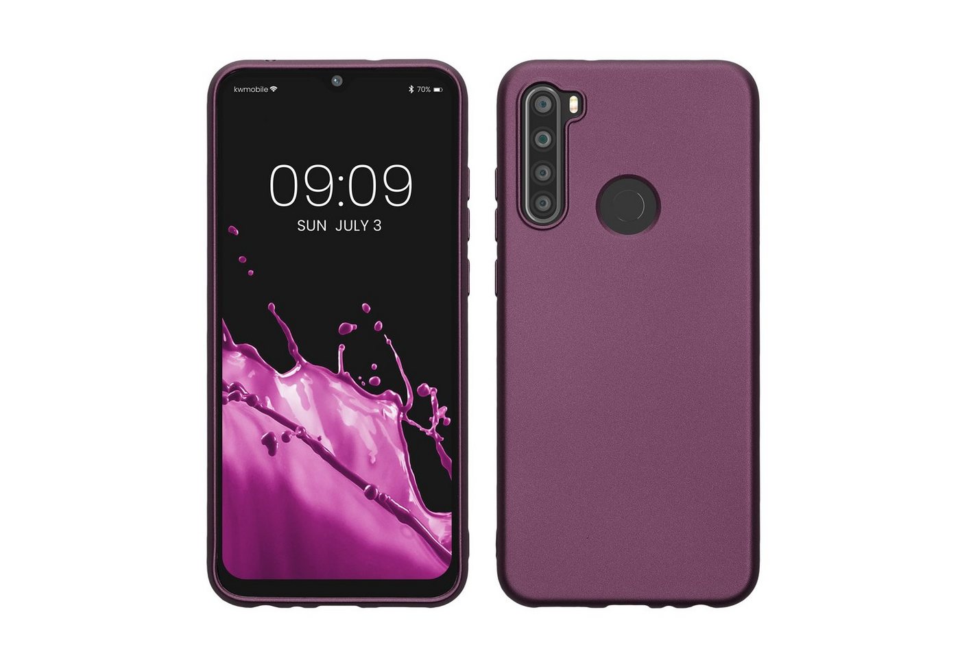 kwmobile Handyhülle Case für Xiaomi Redmi Note 8T, Hülle Silikon metallisch schimmernd - Handyhülle Cover von kwmobile