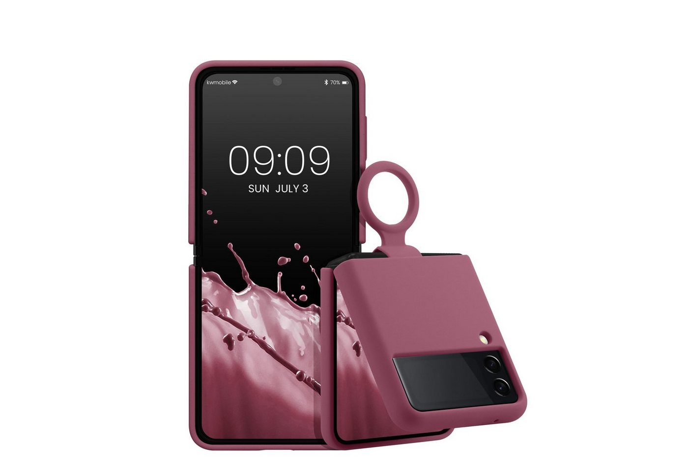 kwmobile Handyhülle Flip Soft Case für Samsung Galaxy Z Flip 3 5G, Silikon Hülle für Foldable Handy - Handyhülle in Cool Mint von kwmobile
