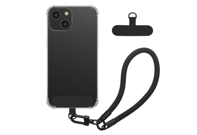 kwmobile Handyhülle Handy TPU Case für Apple iPhone 13 Hülle, Kristallklare Schutzhülle mit Kantenschutz und abnehmbarem Armband von kwmobile