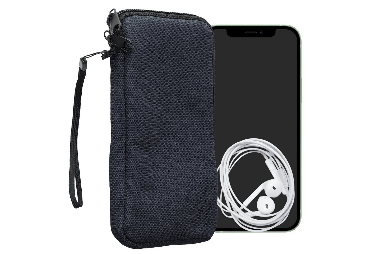 kwmobile Sleeve Handy Tasche für Smartphones XL - 6,7/6,8" Hülle, Canvas Handyhülle mit Mikrofaser Inlay in Dunkelblau kwmobile Sleeve Handy Tasche für Smartphones XL - 6,7/6,8" Hülle, Canvas Handyhülle mit Mikrofaser Inlay in Dunkelblau von kwmobile