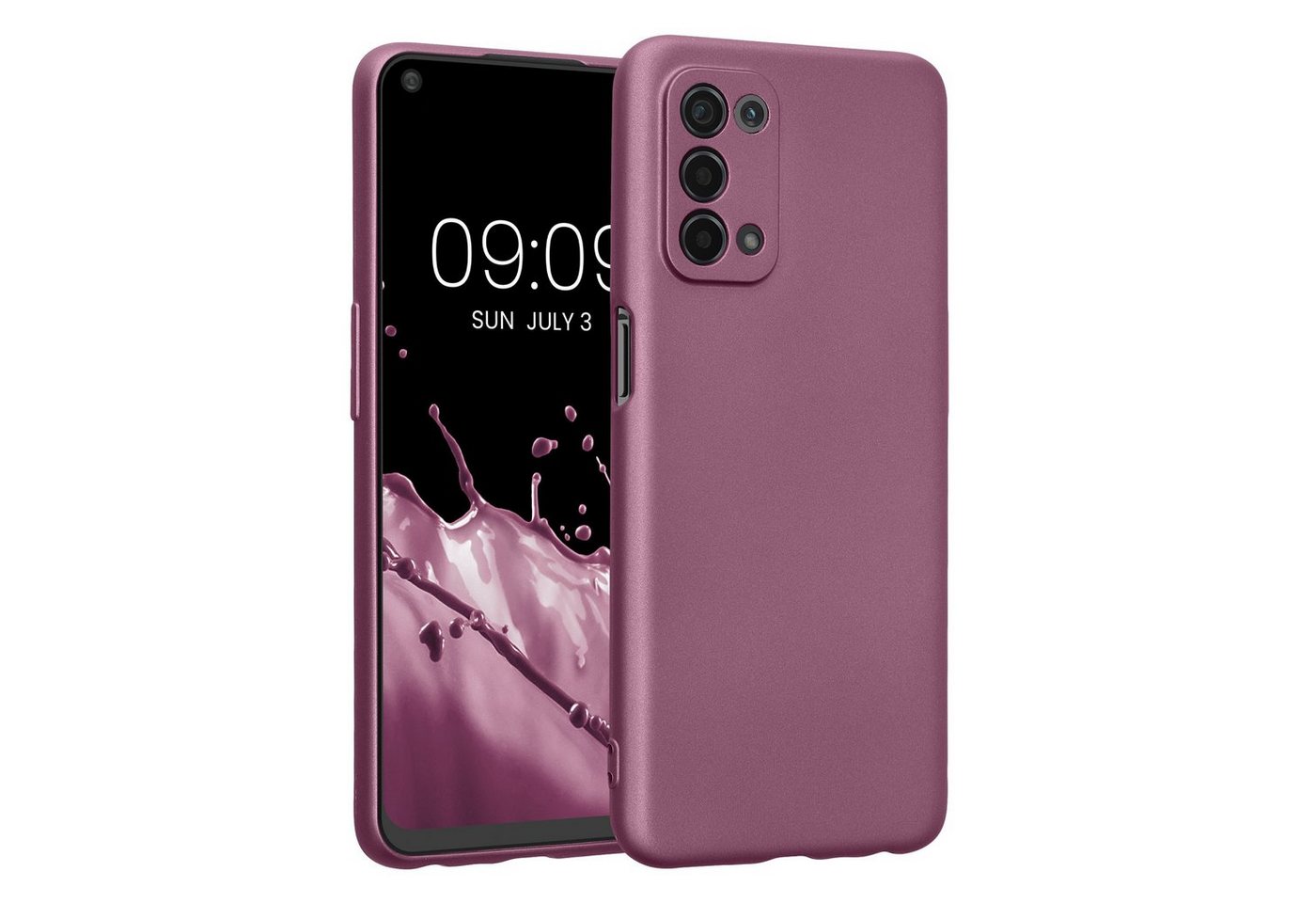 kwmobile Handyhülle Handyhülle für Oppo A74 (5G) / A54 (5G), Silikon Case metallisch schimmernd - Soft Hülle - Handy Cover von kwmobile