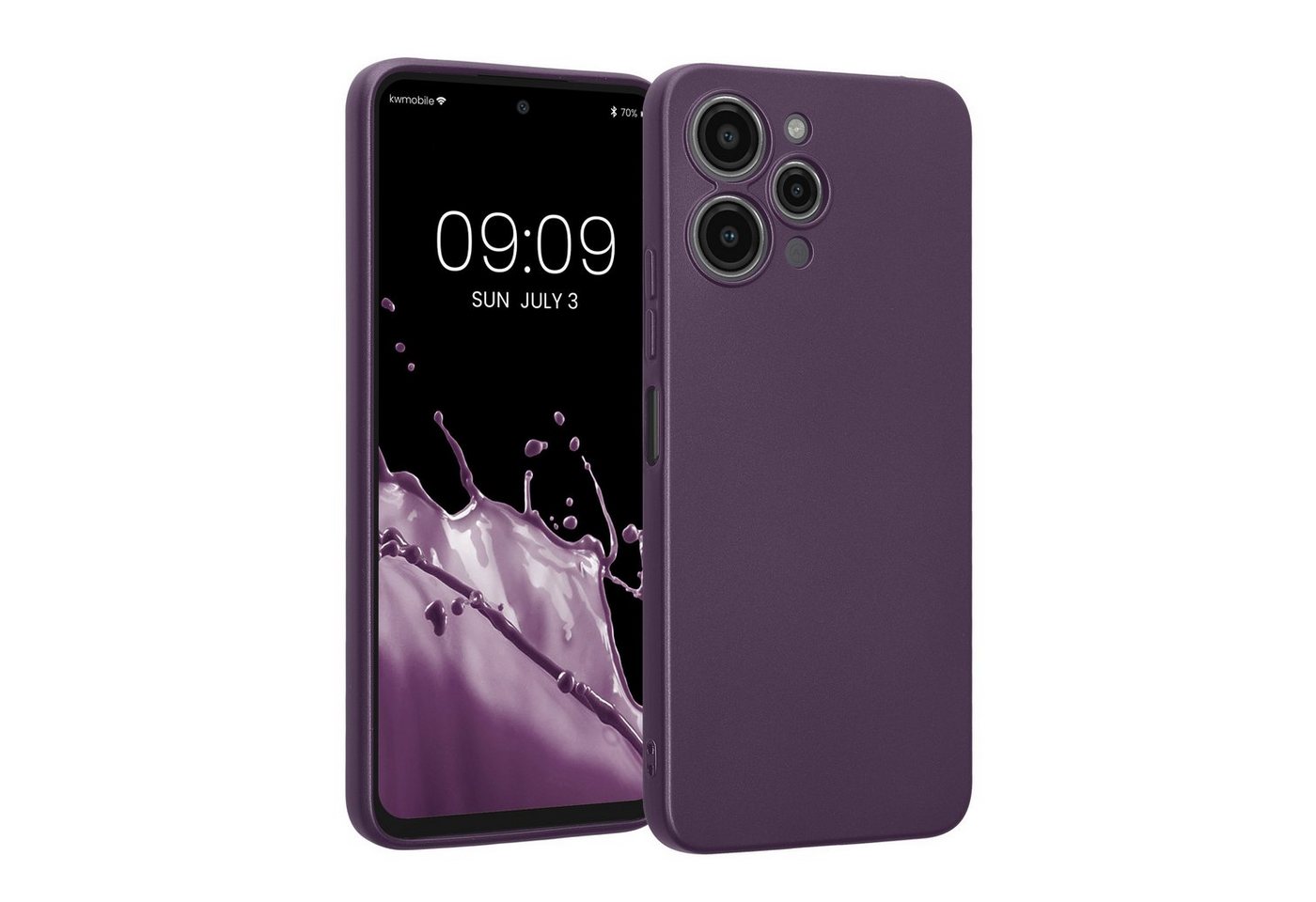 kwmobile Handyhülle Handyhülle für Xiaomi Redmi 12, Silikon Case metallisch schimmernd - Soft Hülle - Handy Cover von kwmobile