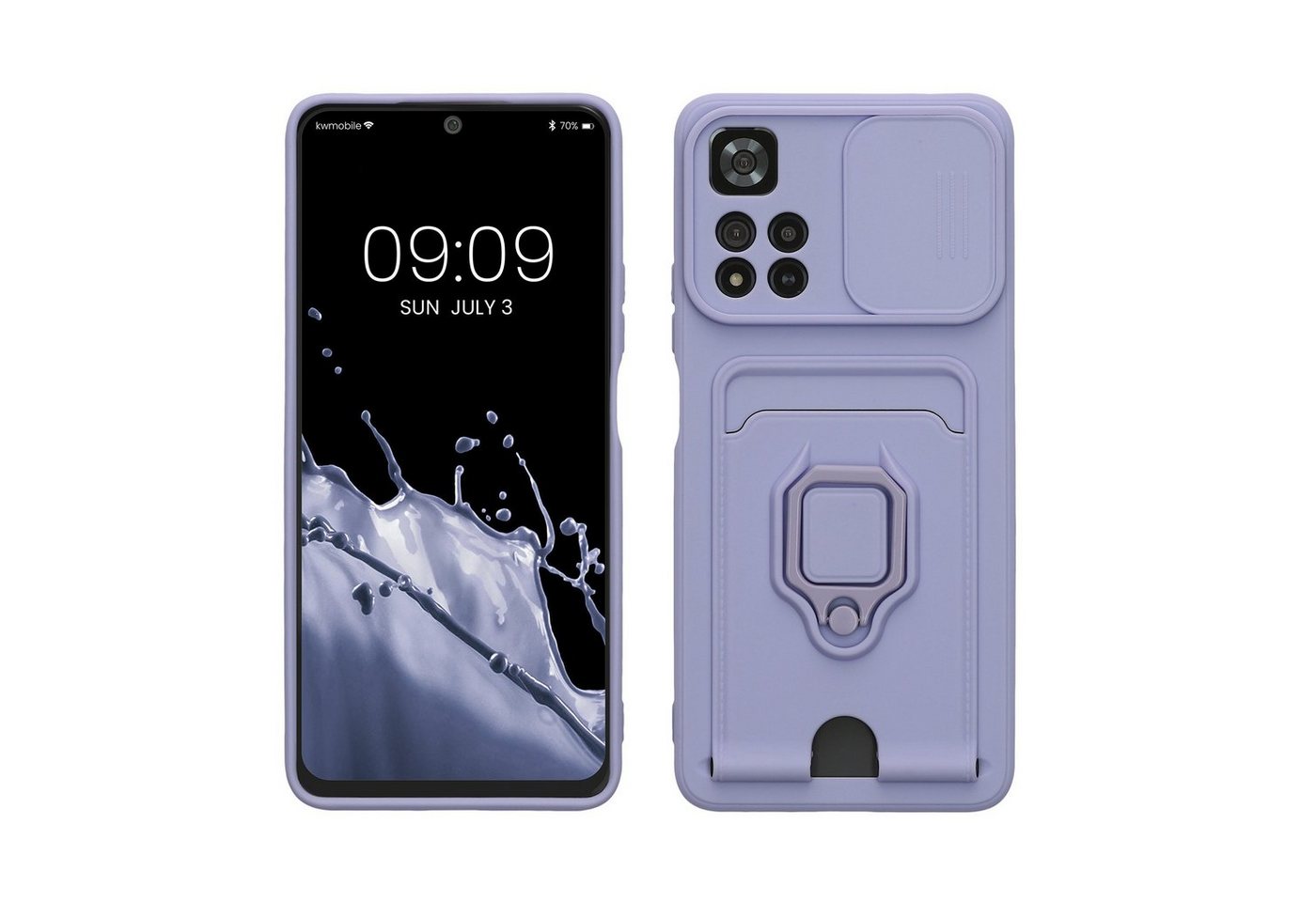 kwmobile Handyhülle Handyhülle für Xiaomi Redmi Note 11 Pro+ 5G, Softcase mit Kameraschutz - Kartenfach - Lavendel von kwmobile