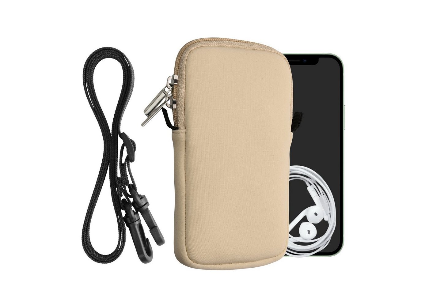 kwmobile Sleeve Handytasche für Smartphones L - 6,5", Neopren Handy Hülle mit Kordel - Tasche mit Handykette 16,5 x 8,9 cm kwmobile Sleeve Handytasche für Smartphones L - 6,5", Neopren Handy Hülle mit Kordel - Tasche mit Handykette 16,5 x 8,9 cm von kwmobile