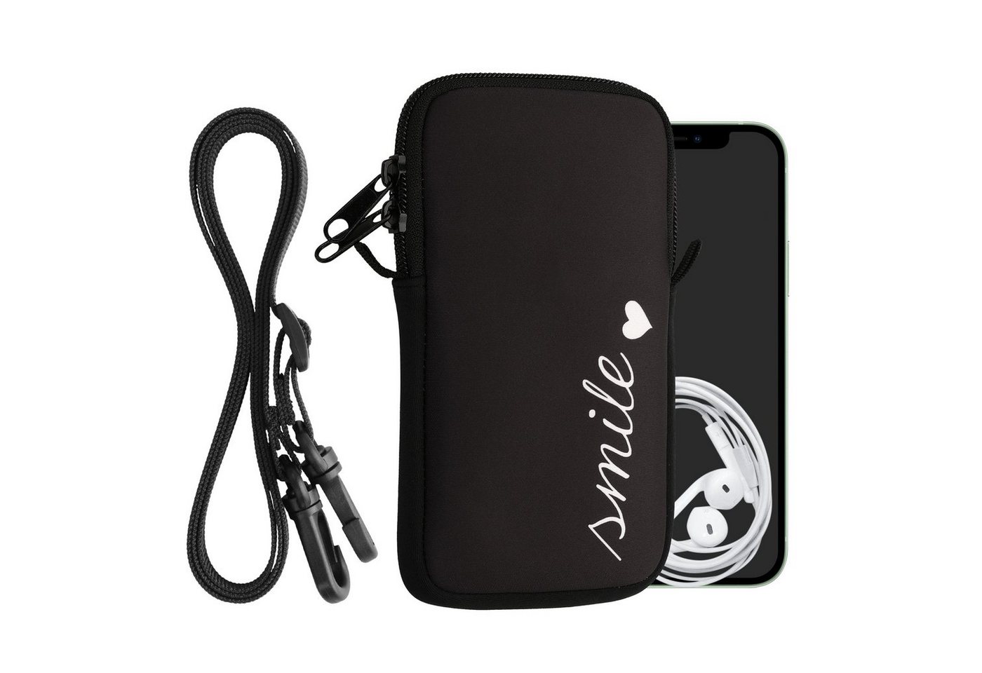 kwmobile Sleeve Handytasche für Smartphones L - 6,5", Neopren Handy Hülle mit Kordel - Tasche mit Handykette 16,5 x 8,9 cm kwmobile Sleeve Handytasche für Smartphones L - 6,5", Neopren Handy Hülle mit Kordel - Tasche mit Handykette 16,5 x 8,9 cm von kwmobile