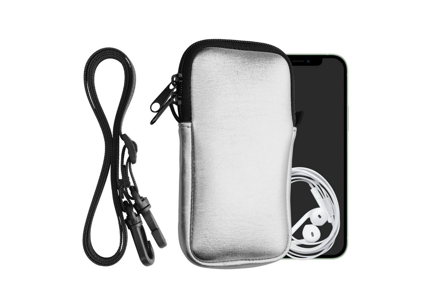 kwmobile Sleeve Handytasche für Smartphones M - 5,5", Neopren Handy Hülle mit Kordel - Tasche mit Handykette 15,2 x 8,3 cm kwmobile Sleeve Handytasche für Smartphones M - 5,5", Neopren Handy Hülle mit Kordel - Tasche mit Handykette 15,2 x 8,3 cm von kwmobile