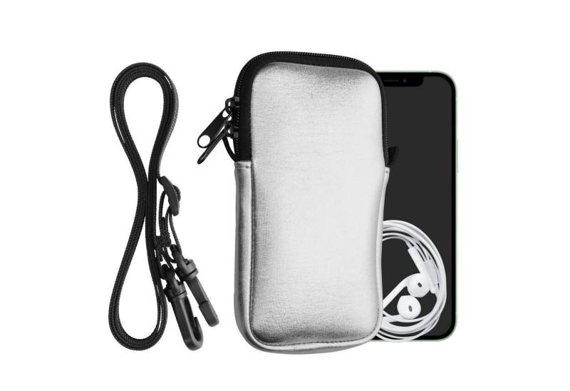 kwmobile Sleeve Handytasche für Smartphones M - 5,5", Neopren Handy Hülle mit Kordel - Tasche mit Handykette 15,2 x 8,3 cm von kwmobile