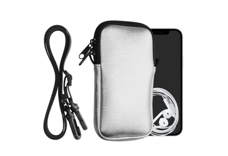 kwmobile Handyhülle Handytasche für Smartphones M - 5,5, Neopren Handy Hülle mit Kordel - Tasche mit Handykette 15,2 x 8,3 cm" von kwmobile