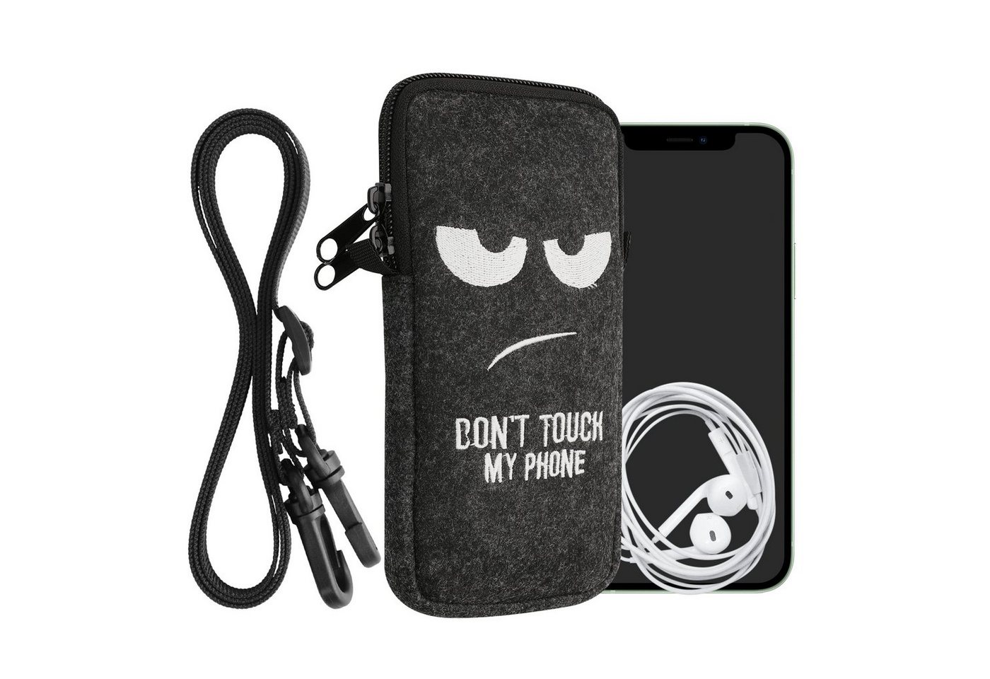 kwmobile Sleeve Handytasche für Smartphones XL - 6,7/6,8", Filz Handy Hülle - Tasche mit Kette 17,2 x 8,4 cm Innenmaße kwmobile Sleeve Handytasche für Smartphones XL - 6,7/6,8", Filz Handy Hülle - Tasche mit Kette 17,2 x 8,4 cm Innenmaße von kwmobile