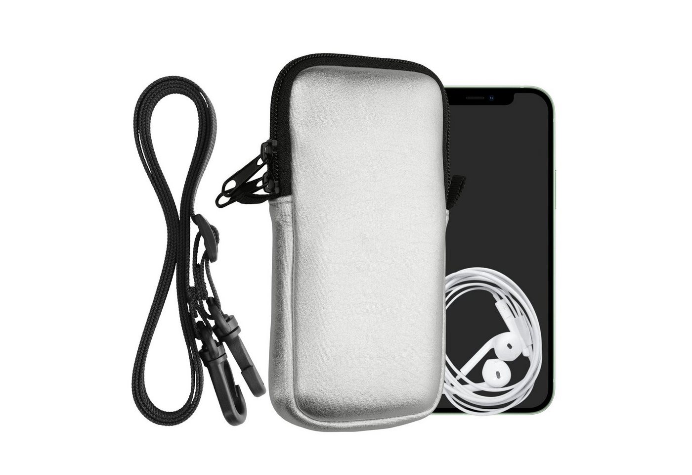 kwmobile Sleeve Handytasche für Smartphones XL - 6,7/6,8", Neopren Handy Hülle mit Kordel - Tasche mit Handykette 17,2 x 8,4 cm kwmobile Sleeve Handytasche für Smartphones XL - 6,7/6,8", Neopren Handy Hülle mit Kordel - Tasche mit Handykette 17,2 x 8,4 cm von kwmobile