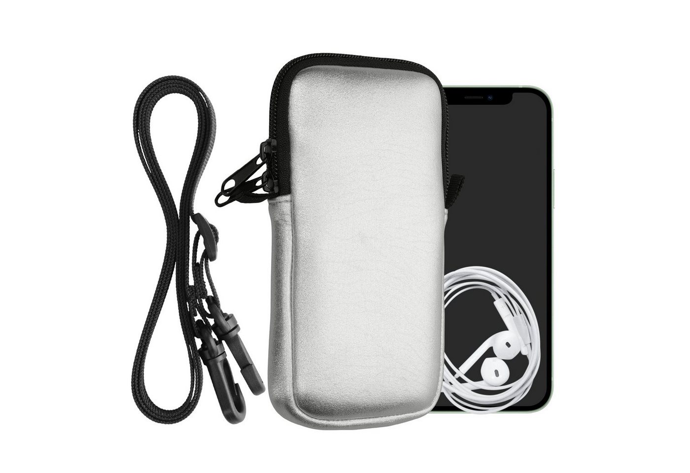 kwmobile Handyhülle Handytasche für Smartphones XL - 6,7/6,8, Neopren Handy Hülle mit Kordel - Tasche mit Handykette 17,2 x 8,4 cm" von kwmobile