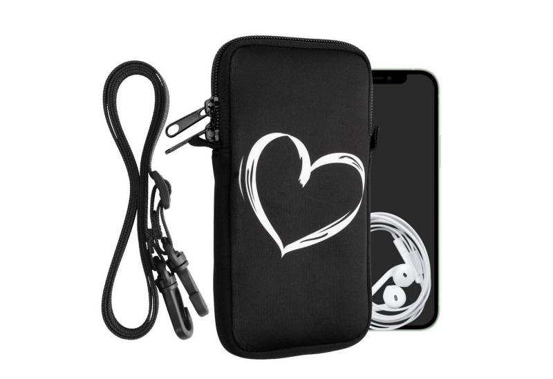 kwmobile Sleeve Handytasche für Smartphones XXL - 7", Neopren Handy Hülle mit Kordel - Tasche mit Handykette 17,7 x 8,5 cm von kwmobile