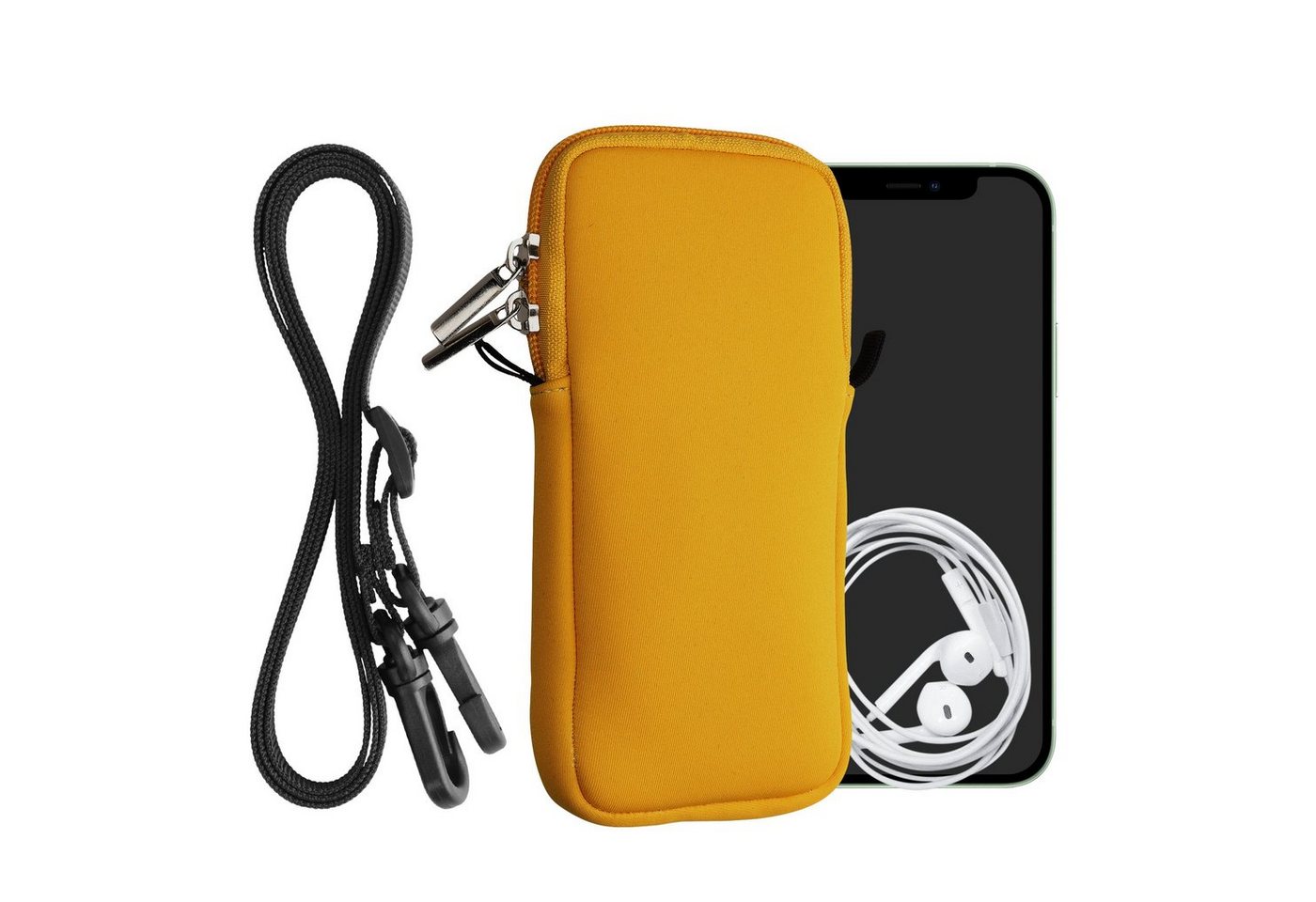 kwmobile Handyhülle Handytasche für Smartphones XXL - 7, Neopren Handy Hülle mit Kordel - Tasche mit Handykette 17,7 x 8,5 cm" von kwmobile