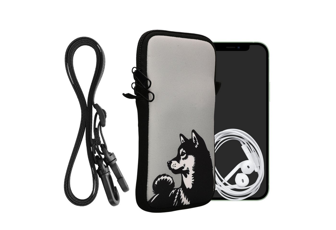 kwmobile Sleeve Handytasche für Smartphones XXL - 7", Neopren Handy Hülle mit Kordel - Tasche mit Handykette 17,7 x 8,5 cm kwmobile Sleeve Handytasche für Smartphones XXL - 7", Neopren Handy Hülle mit Kordel - Tasche mit Handykette 17,7 x 8,5 cm von kwmobile