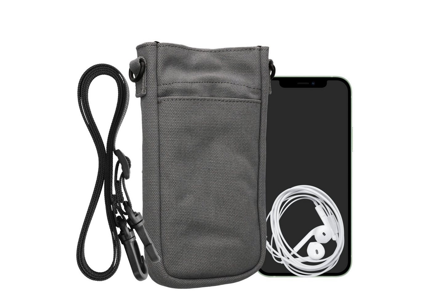 kwmobile Handyhülle Handytasche für Smartphones XXL - 7 - Handy Hülle, Canvas Handy Tasche mit Handykette - 16,5 x 10 cm Innenmaße" von kwmobile