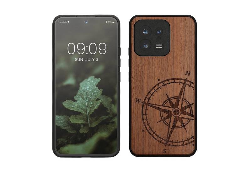 kwmobile Handyhülle Holz Schutzhülle für Xiaomi 13 5G, Hülle kompatibel mit Xiaomi 13 5G - Handyhülle TPU Cover Bumper Case von kwmobile