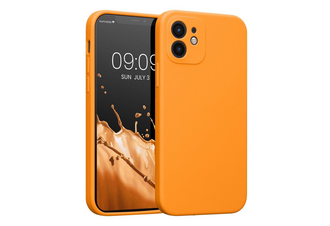 kwmobile Handyhülle Hülle für Apple iPhone 12, Hülle Silikon gummiert - Handyhülle - Handy Case in Fruity Orange von kwmobile