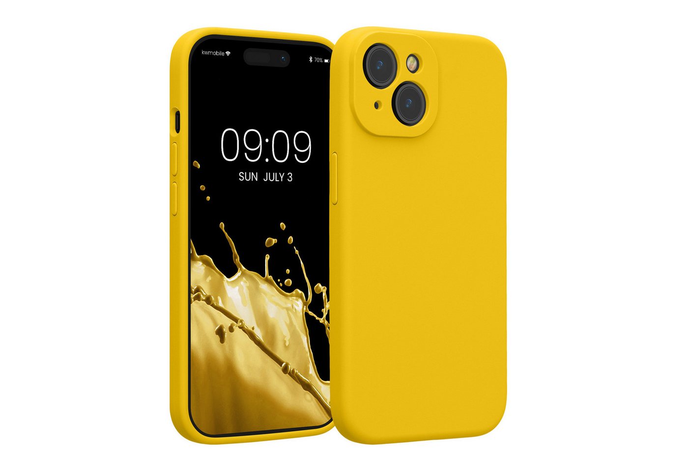 kwmobile Handyhülle Hülle für Apple iPhone 15, Hülle Silikon gummiert - Handyhülle - Handy Case in Strahlend Gelb kwmobile Handyhülle Hülle für Apple iPhone 15, Hülle Silikon gummiert - Handyhülle - Handy Case in Strahlend Gelb von kwmobile