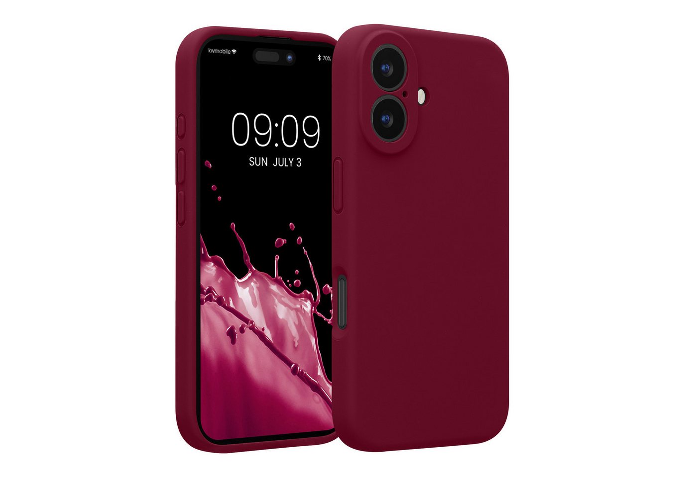 kwmobile Handyhülle Hülle für Apple iPhone 16, Hülle Silikon gummiert - Handyhülle - Handy Case in Rhabarber Rot kwmobile Handyhülle Hülle für Apple iPhone 16, Hülle Silikon gummiert - Handyhülle - Handy Case in Rhabarber Rot von kwmobile