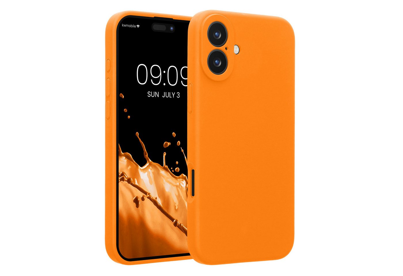 kwmobile Handyhülle Hülle für Apple iPhone 16 Plus, Hülle Silikon gummiert - Handyhülle - Handy Case in Fruity Orange von kwmobile