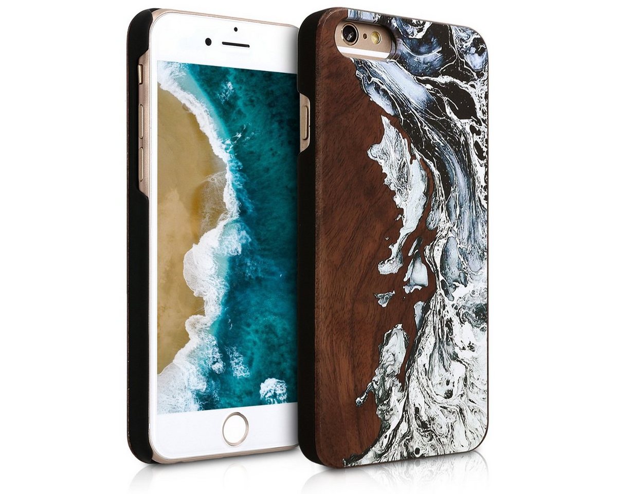 kwmobile Handyhülle Hülle für Apple iPhone 6 / 6S, Handy Schutzhülle aus Holz - Cover Case - Holz Farbbrush Design von kwmobile