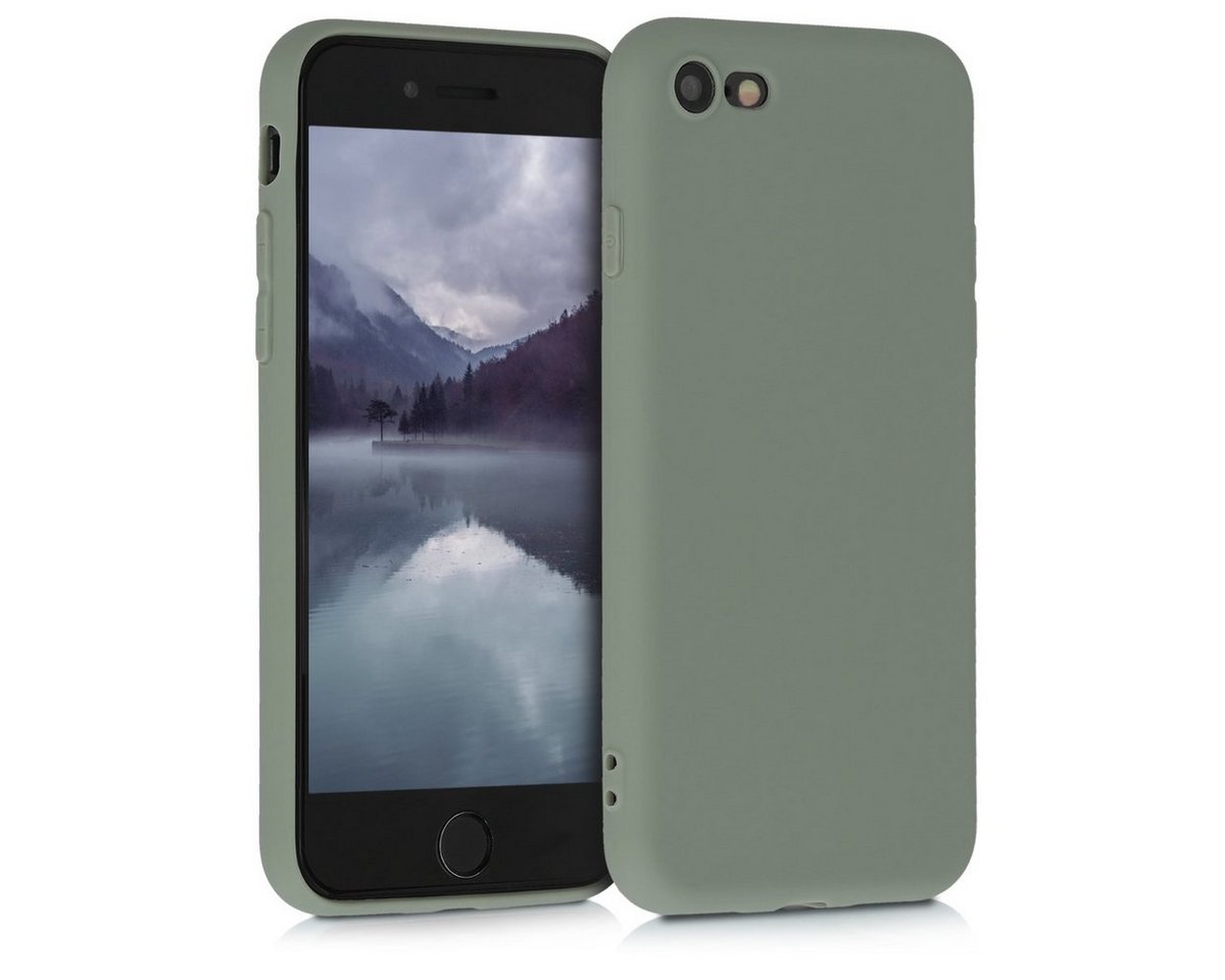 kwmobile Handyhülle Hülle für Apple iPhone SE / 8 / 7, Backcover Silikon - Soft Handyhülle - Handy Case in Graugrün von kwmobile