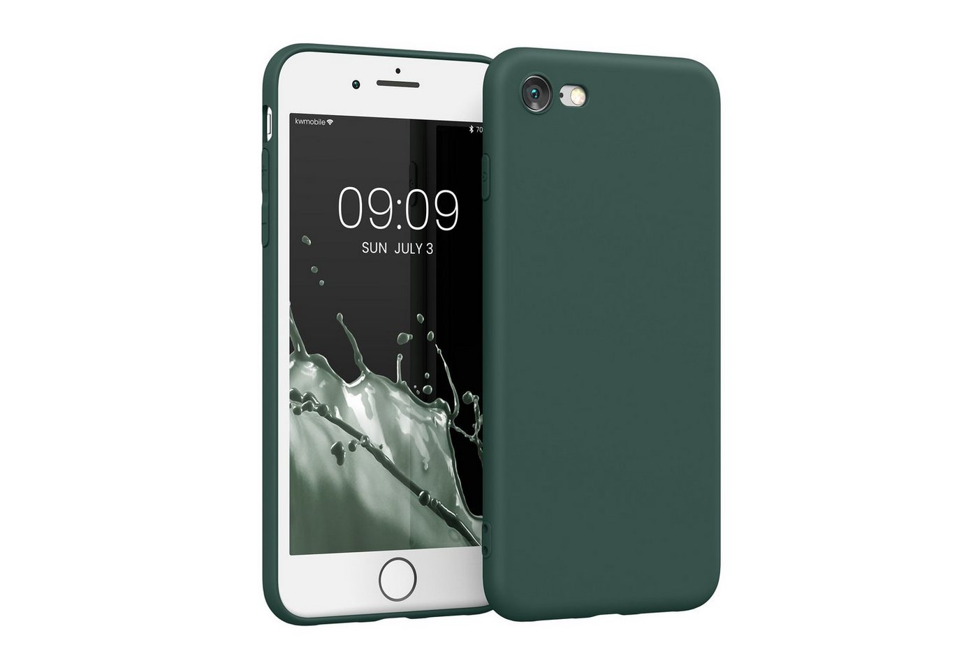 kwmobile Handyhülle Hülle für Apple iPhone SE / 8 / 7, Backcover Silikon - Soft Handyhülle - Handy Case in Moosgrün von kwmobile