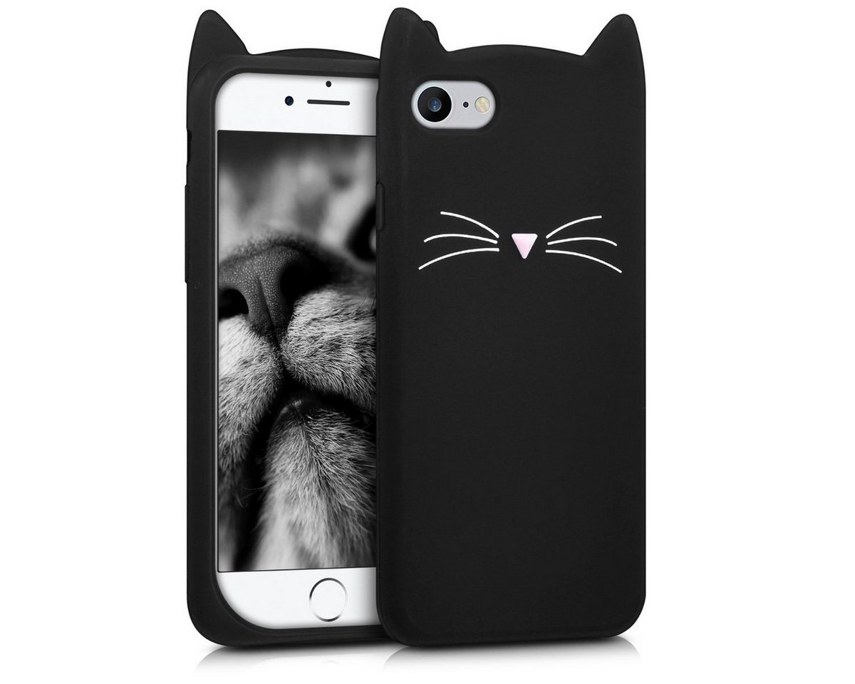 kwmobile Handyhülle Hülle für Apple iPhone SE / 8 / 7, Silikon Handy Schutzhülle Cover Case - Katze Design von kwmobile