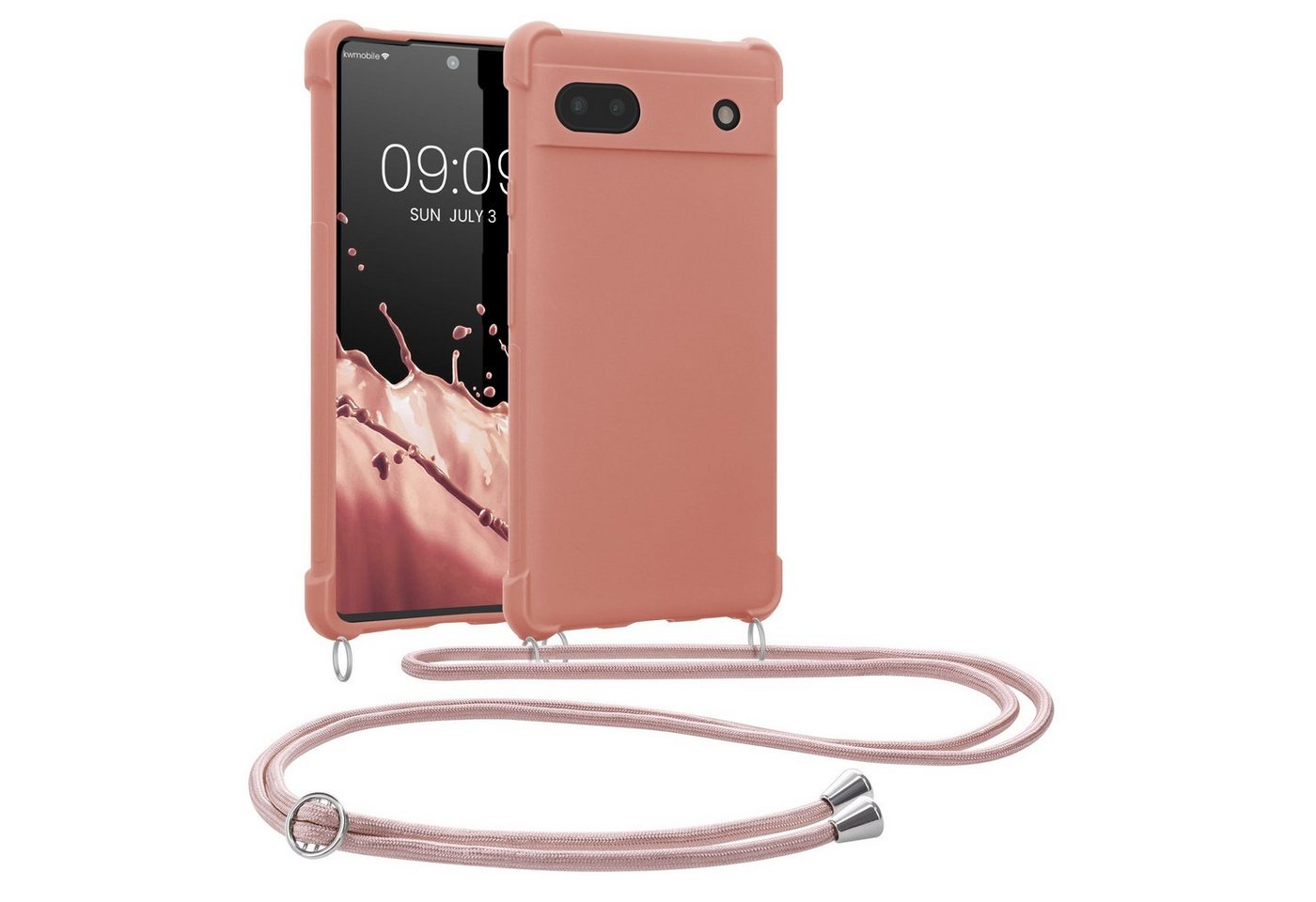 kwmobile Handyhülle Hülle für Google Pixel 6a, mit Metall Kette zum Umhängen - Silikon Handy Cover Case Schutzhülle kwmobile Handyhülle Hülle für Google Pixel 6a, mit Metall Kette zum Umhängen - Silikon Handy Cover Case Schutzhülle von kwmobile