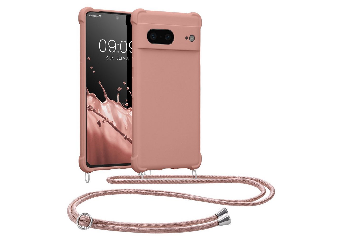 kwmobile Handyhülle Hülle für Google Pixel 7, mit Metall Kette zum Umhängen - Silikon Handy Cover Case Schutzhülle kwmobile Handyhülle Hülle für Google Pixel 7, mit Metall Kette zum Umhängen - Silikon Handy Cover Case Schutzhülle von kwmobile