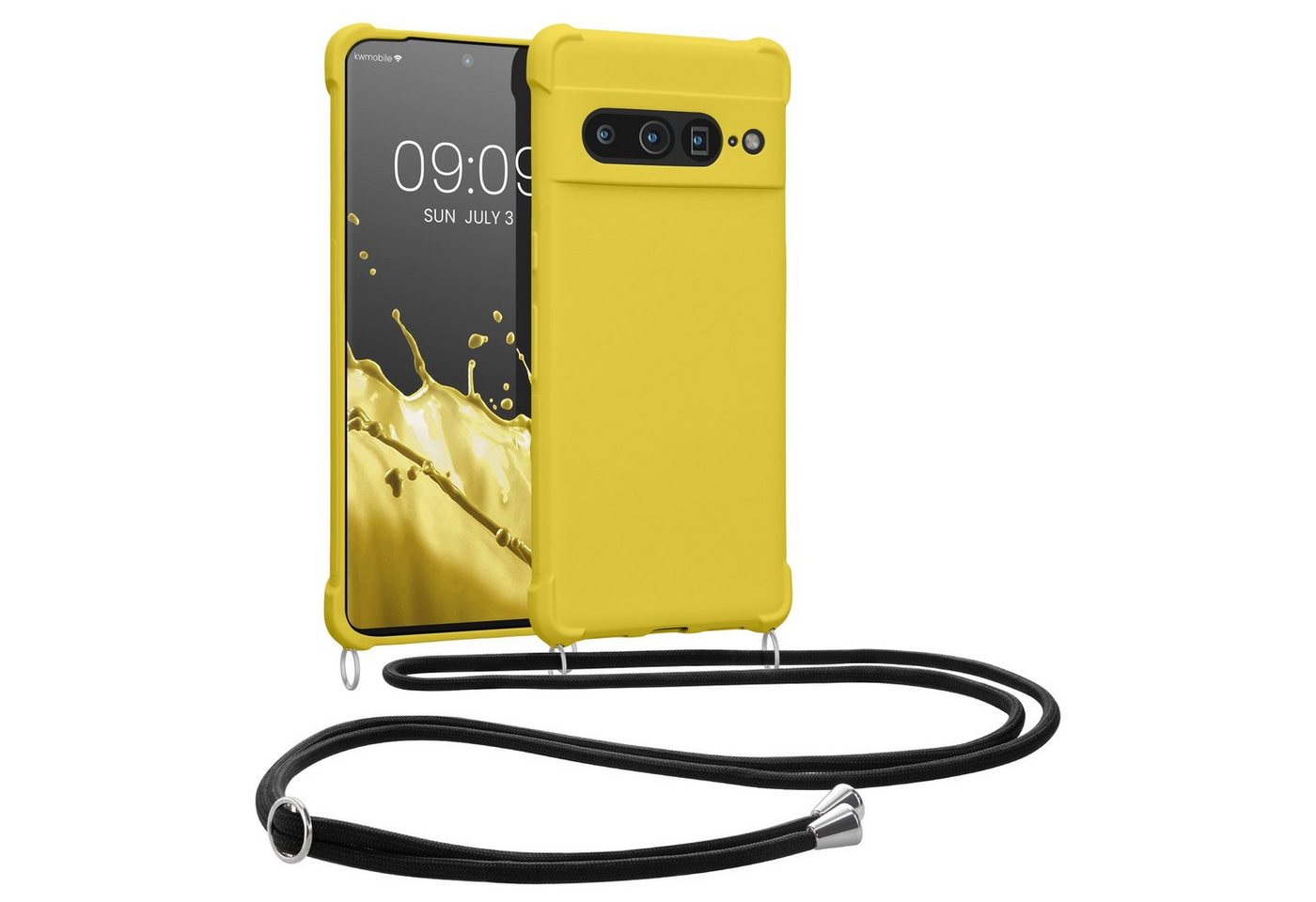 kwmobile Handyhülle Hülle für Google Pixel 7 Pro, mit Metall Kette zum Umhängen - Silikon Handy Cover Case Schutzhülle kwmobile Handyhülle Hülle für Google Pixel 7 Pro, mit Metall Kette zum Umhängen - Silikon Handy Cover Case Schutzhülle von kwmobile