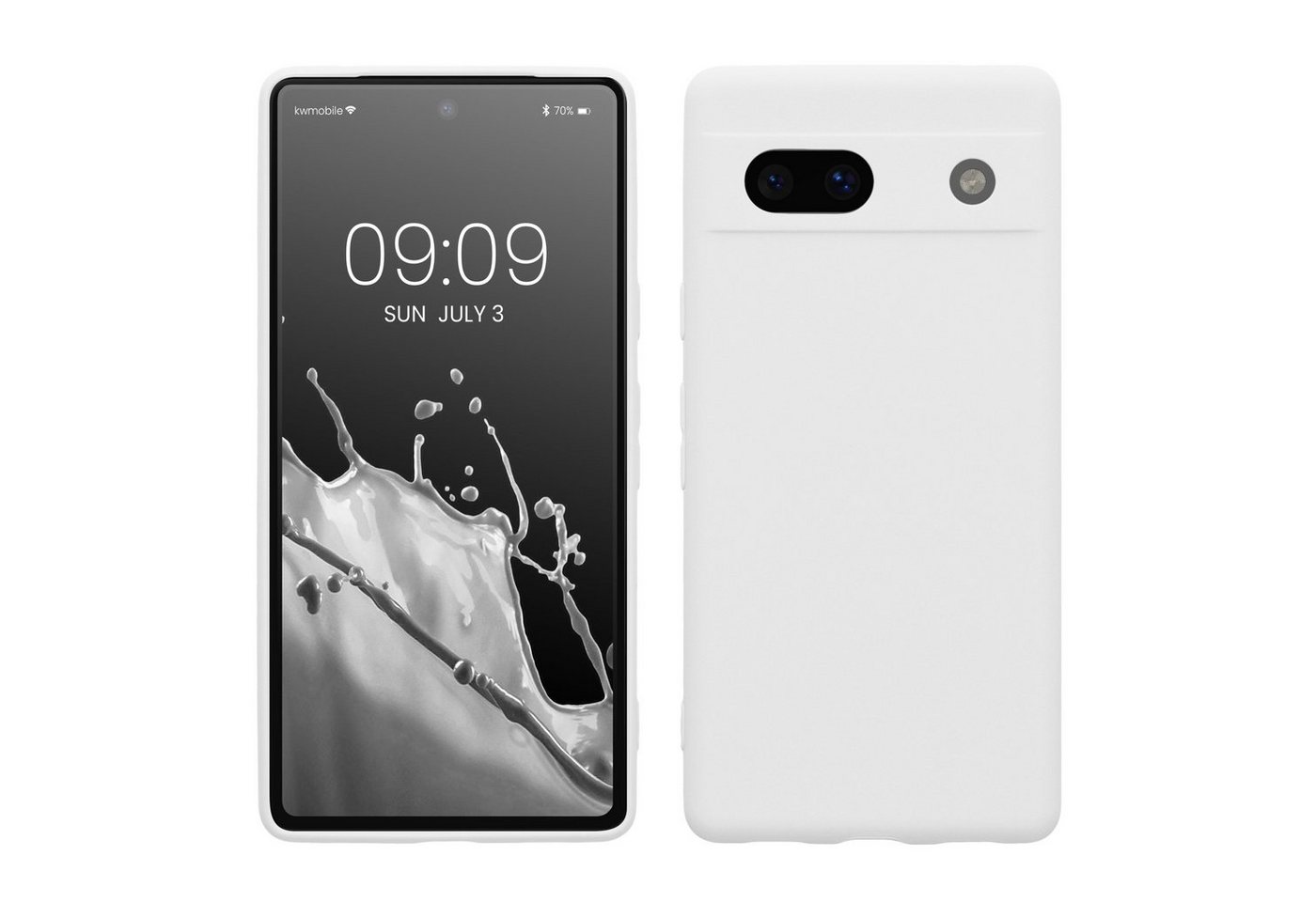 kwmobile Handyhülle Hülle für Google Pixel 7a, Backcover Silikon - Soft Handyhülle - Handy Case in Weiß matt von kwmobile