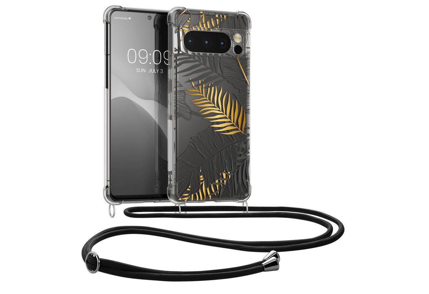 kwmobile Handyhülle Hülle für Google Pixel 8 Pro, Silikon Handyhülle mit Kette - Handykette Handyband von kwmobile