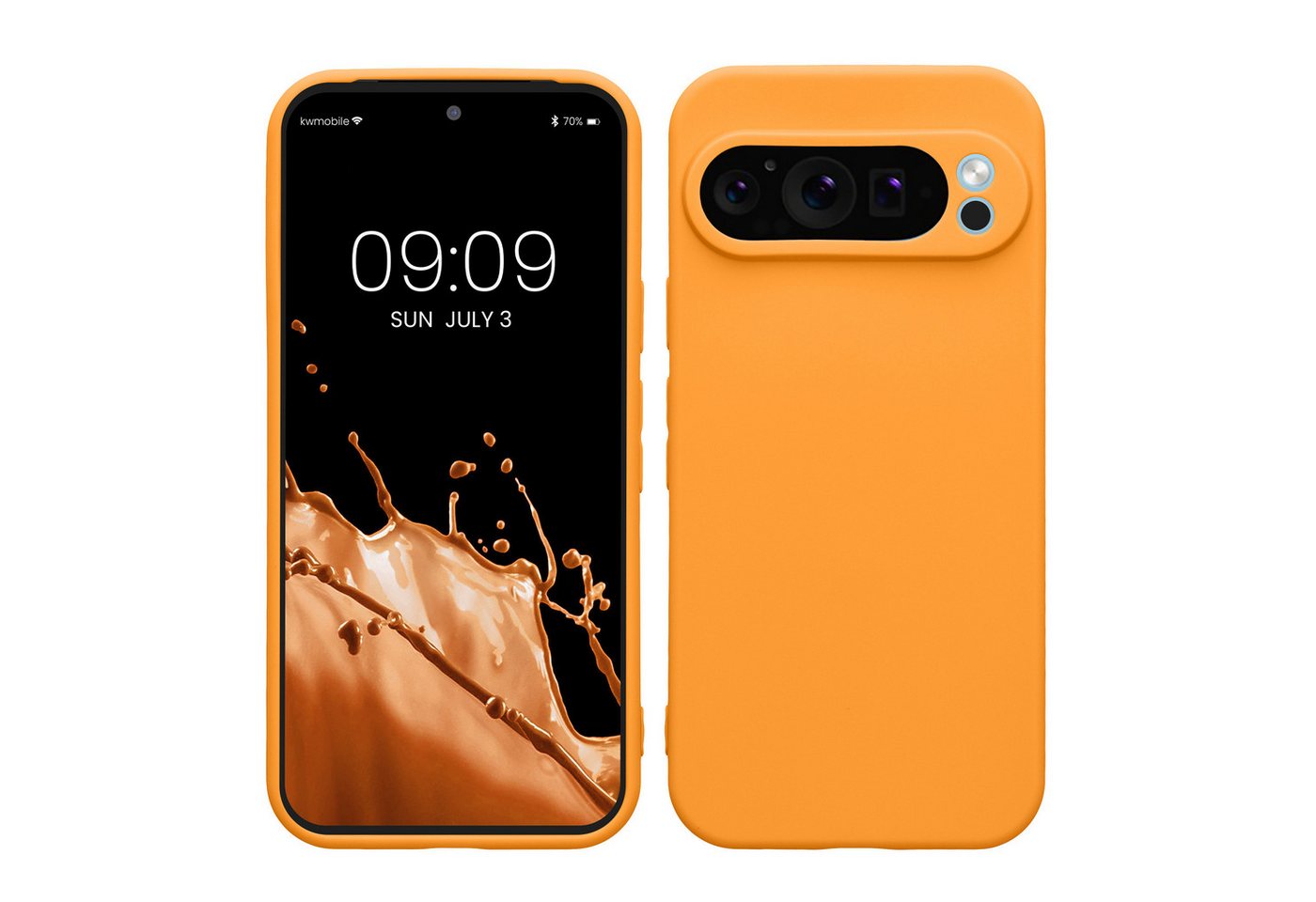 kwmobile Handyhülle Hülle für Google Pixel 9 Pro, Backcover Silikon - Soft Handyhülle - Handy Case in Fruity Orange von kwmobile