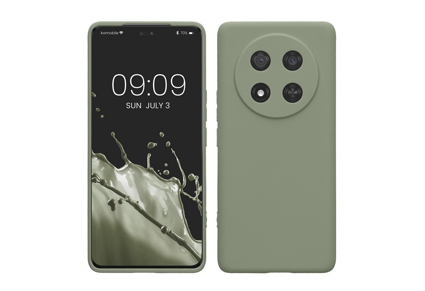 kwmobile Handyhülle Hülle für HONOR Magic7 Lite, Backcover Silikon - Soft Handyhülle - Handy Case in Graugrün von kwmobile