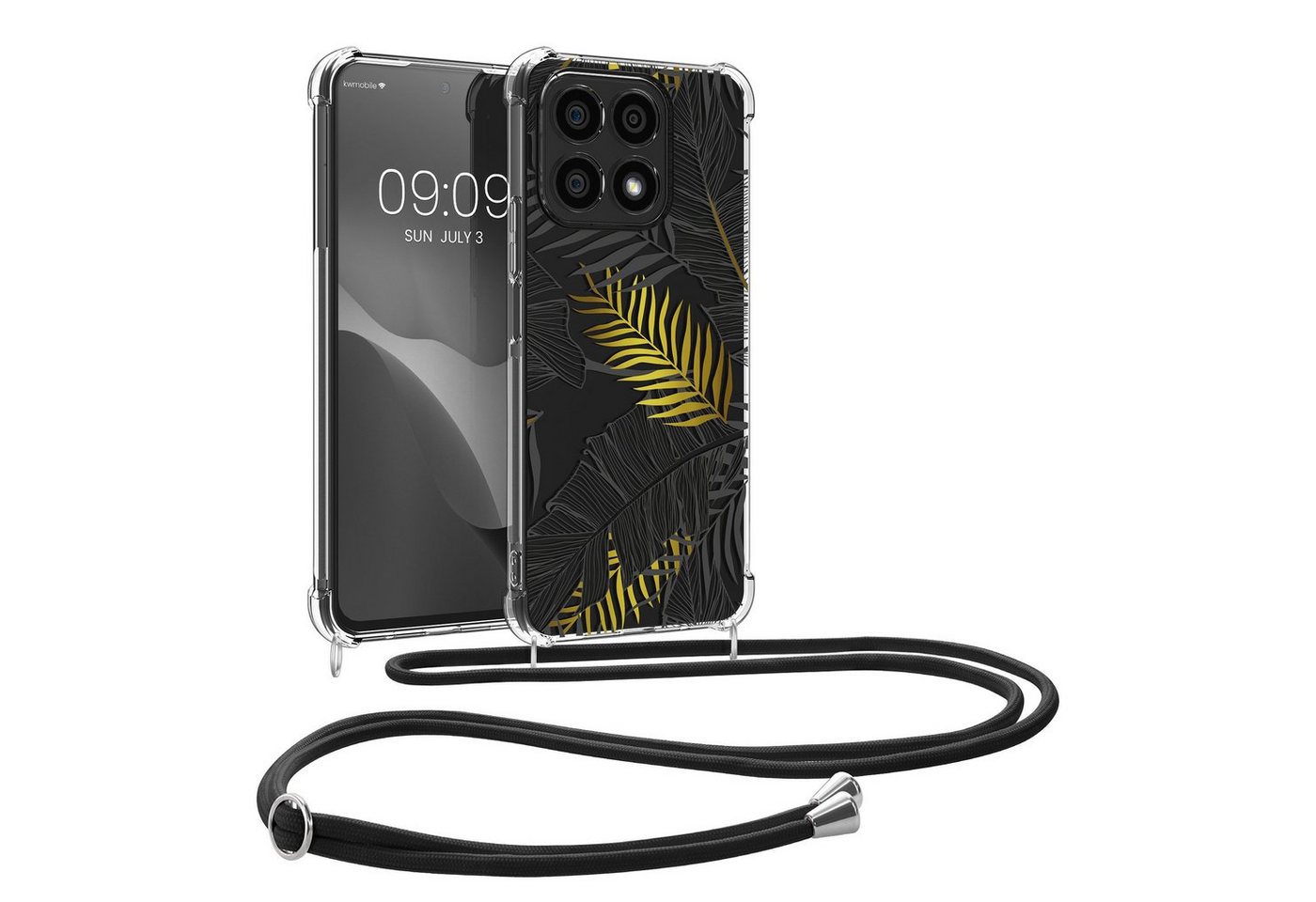 kwmobile Handyhülle Hülle für HONOR X8a, Silikon Handyhülle mit Kette - Handykette Handyband von kwmobile