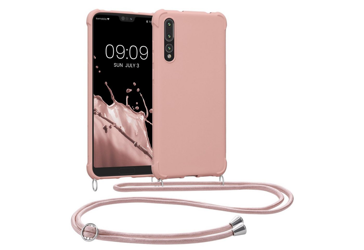 kwmobile Handyhülle Hülle für Huawei P20 Pro, mit Metall Kette zum Umhängen - Silikon Handy Cover Case Schutzhülle von kwmobile