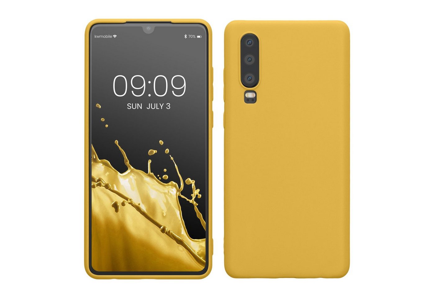 kwmobile Handyhülle Hülle für Huawei P30, Backcover Silikon - Soft Handyhülle - Handy Case in Strahlend Gelb von kwmobile