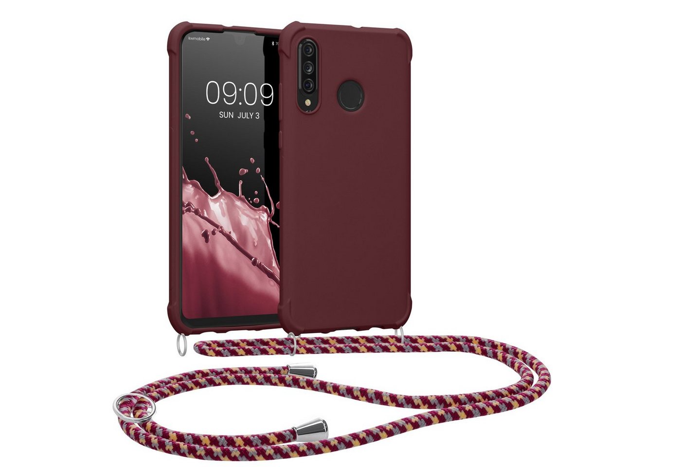kwmobile Handyhülle Hülle für Huawei P30 Lite, mit Metall Kette zum Umhängen - Silikon Handy Cover Case Schutzhülle kwmobile Handyhülle Hülle für Huawei P30 Lite, mit Metall Kette zum Umhängen - Silikon Handy Cover Case Schutzhülle von kwmobile