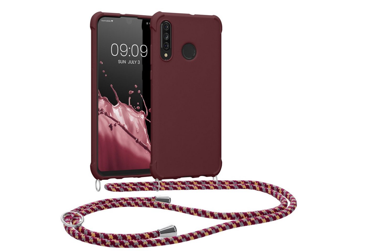 kwmobile Handyhülle Hülle für Huawei P30 Lite, mit Metall Kette zum Umhängen - Silikon Handy Cover Case Schutzhülle von kwmobile