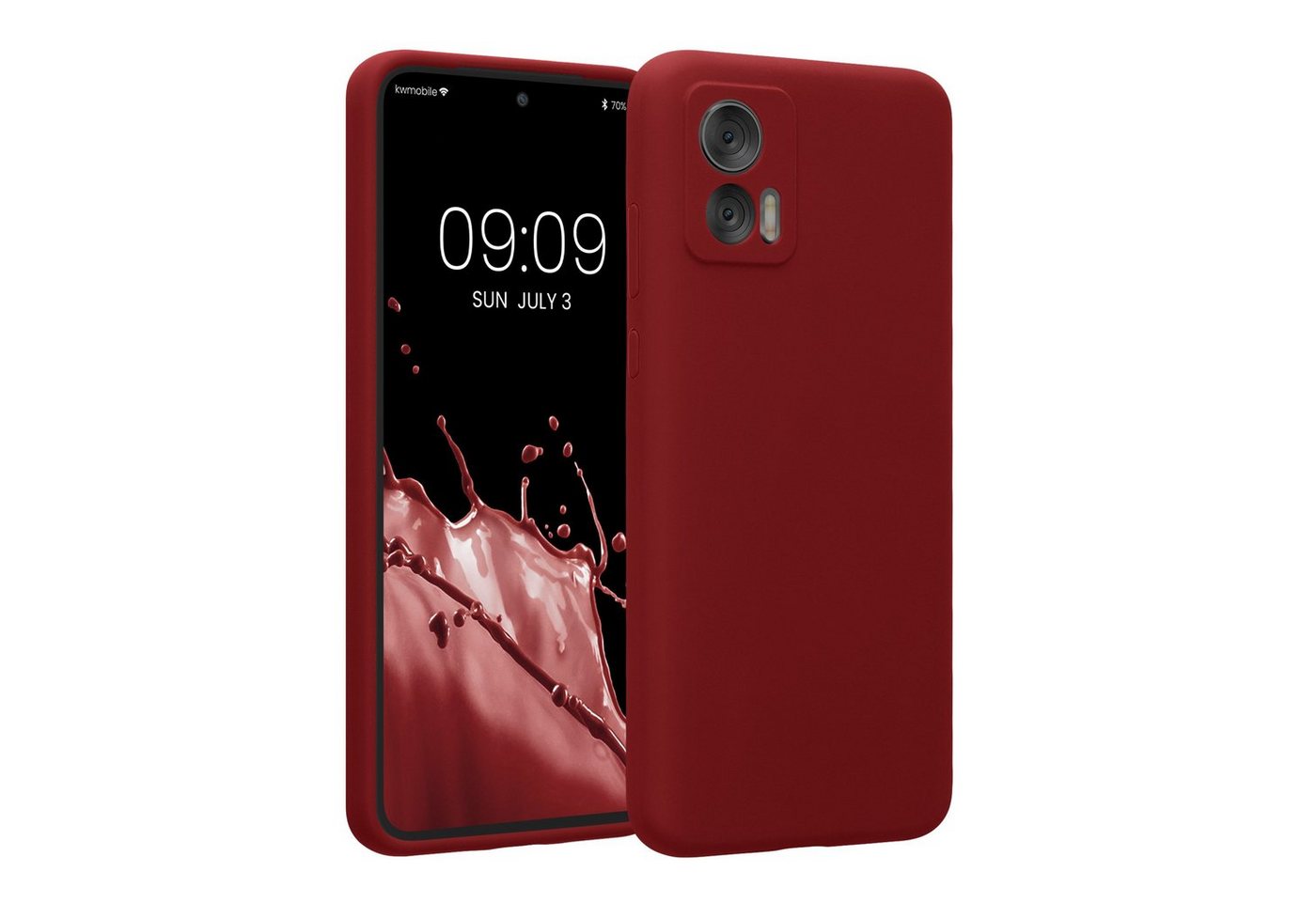 kwmobile Handyhülle Hülle für Motorola Edge 30 Neo, Hülle Silikon gummiert - Handyhülle - Handy Case in Rhabarber Rot von kwmobile