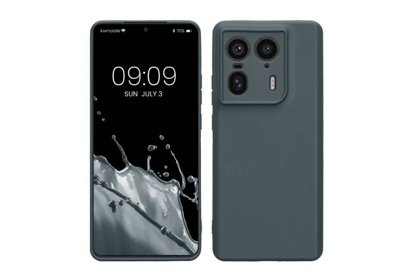 kwmobile Handyhülle Hülle für Motorola Edge 50 Ultra, Backcover Silikon - Soft Handyhülle - Handy Case in Dunkler Schiefer von kwmobile
