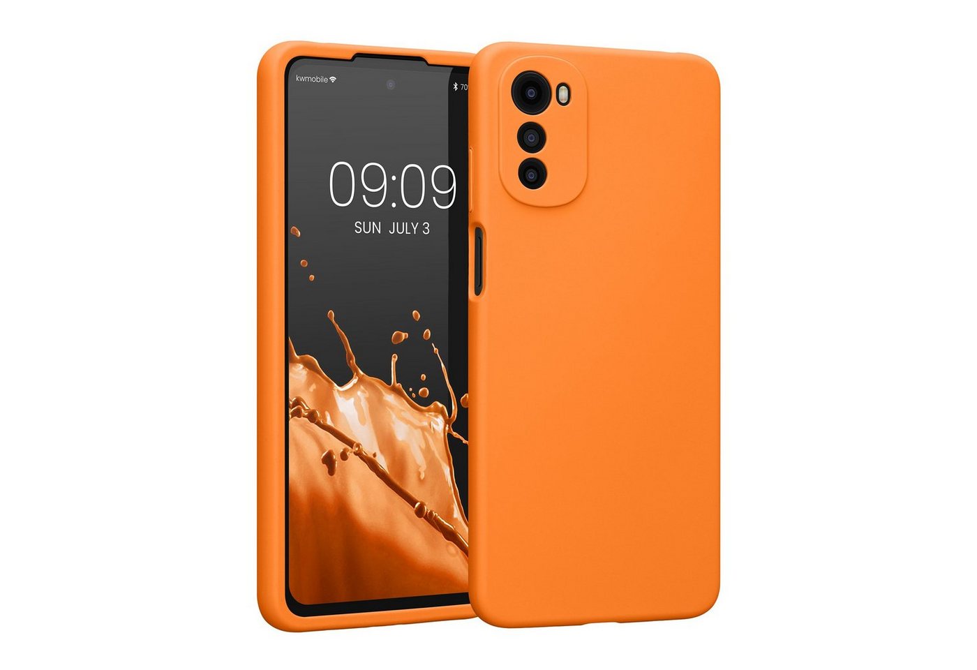 kwmobile Handyhülle Hülle für Motorola Moto E32, Hülle Silikon gummiert - Handyhülle - Handy Case in Fruity Orange von kwmobile