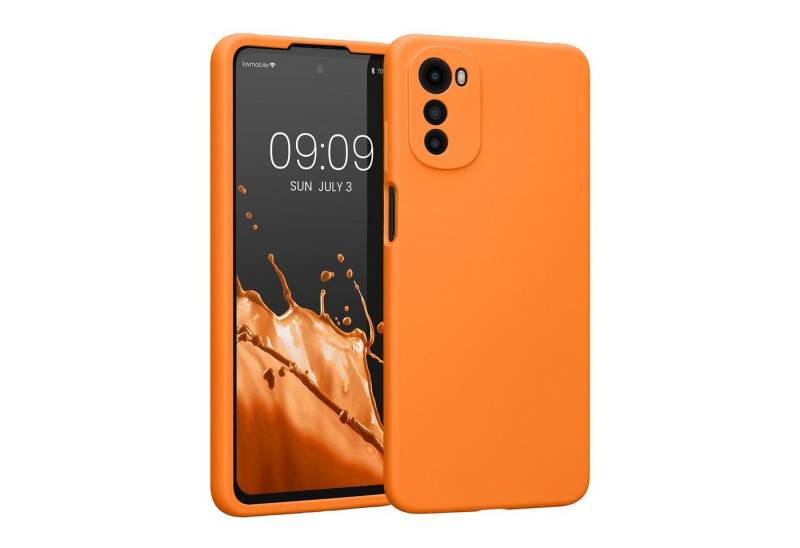 kwmobile Handyhülle Hülle für Motorola Moto E32, Hülle Silikon gummiert - Handyhülle - Handy Case in Fruity Orange von kwmobile