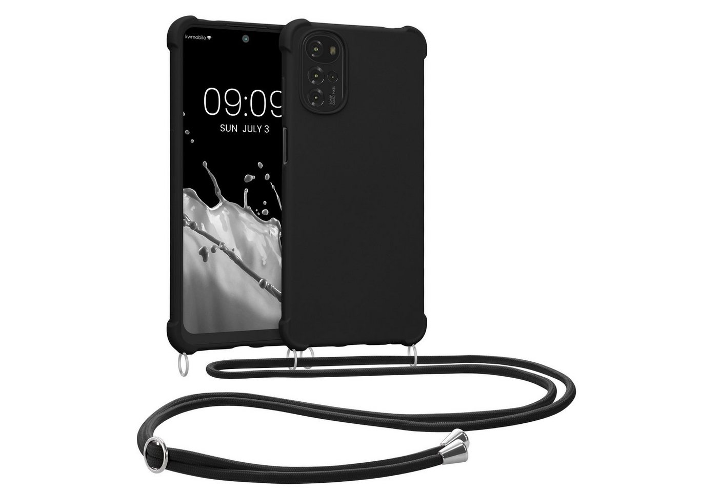 kwmobile Handyhülle Hülle für Motorola Moto G22, mit Metall Kette zum Umhängen - Silikon Handy Cover Case Schutzhülle kwmobile Handyhülle Hülle für Motorola Moto G22, mit Metall Kette zum Umhängen - Silikon Handy Cover Case Schutzhülle von kwmobile