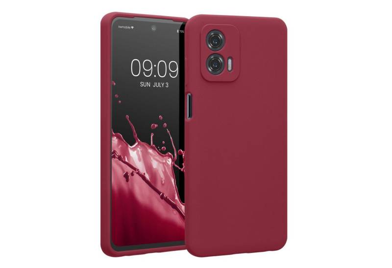 kwmobile Handyhülle Hülle für Motorola Moto G73 5G, Hülle Silikon gummiert - Handyhülle - Handy Case in Rhabarber Rot von kwmobile