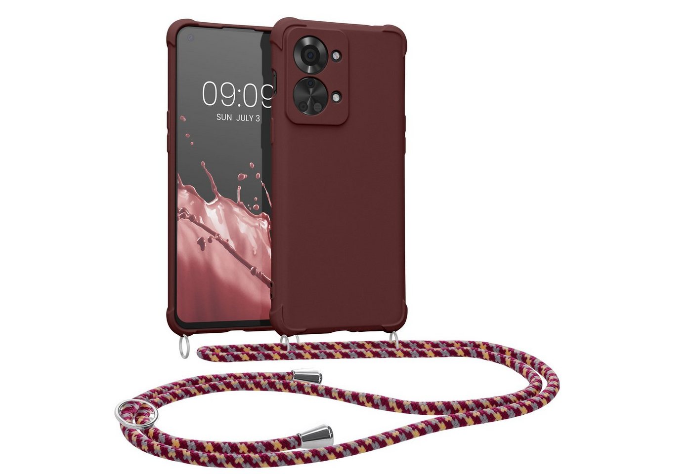 kwmobile Handyhülle Hülle für OnePlus Nord 2T 5G, mit Metall Kette zum Umhängen - Silikon Handy Cover Case Schutzhülle kwmobile Handyhülle Hülle für OnePlus Nord 2T 5G, mit Metall Kette zum Umhängen - Silikon Handy Cover Case Schutzhülle von kwmobile