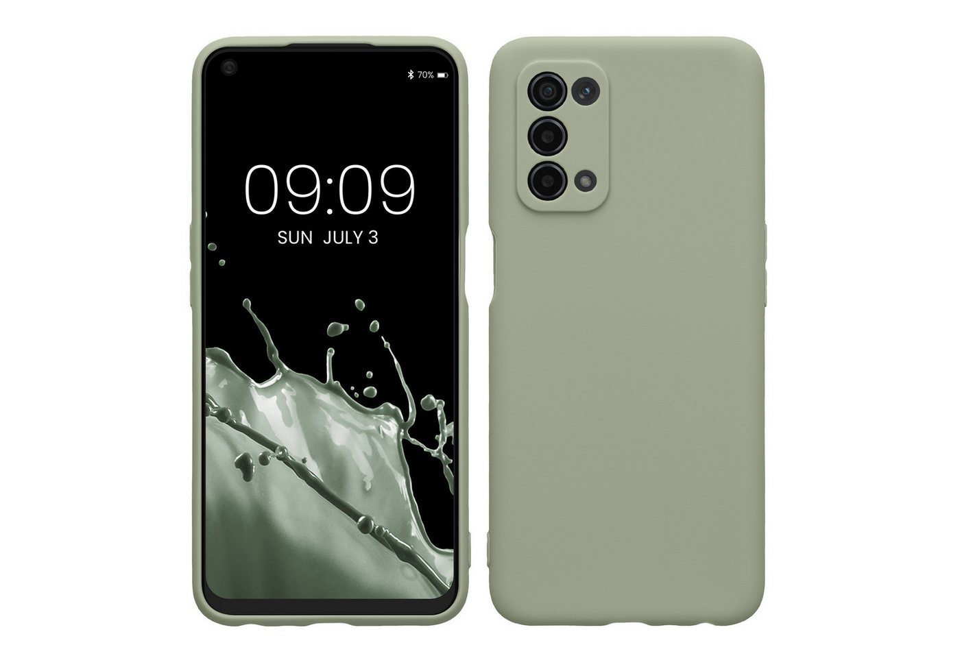 kwmobile Handyhülle Hülle für Oppo A74 (5G) / A54 (5G), Backcover Silikon - Soft Handyhülle - Handy Case in Graugrün von kwmobile